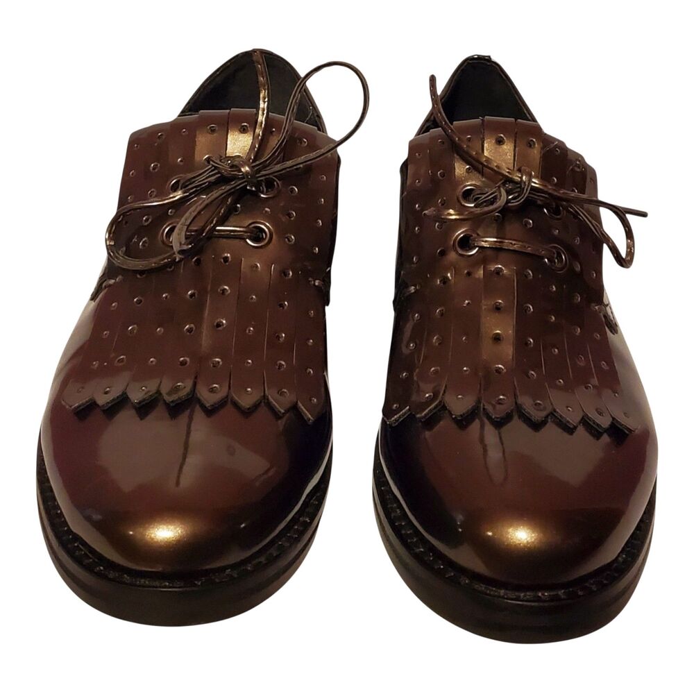 Luciano Barachini Patent Leather Loafers Metallic Bronze Women's EU 37/US 6.5-7